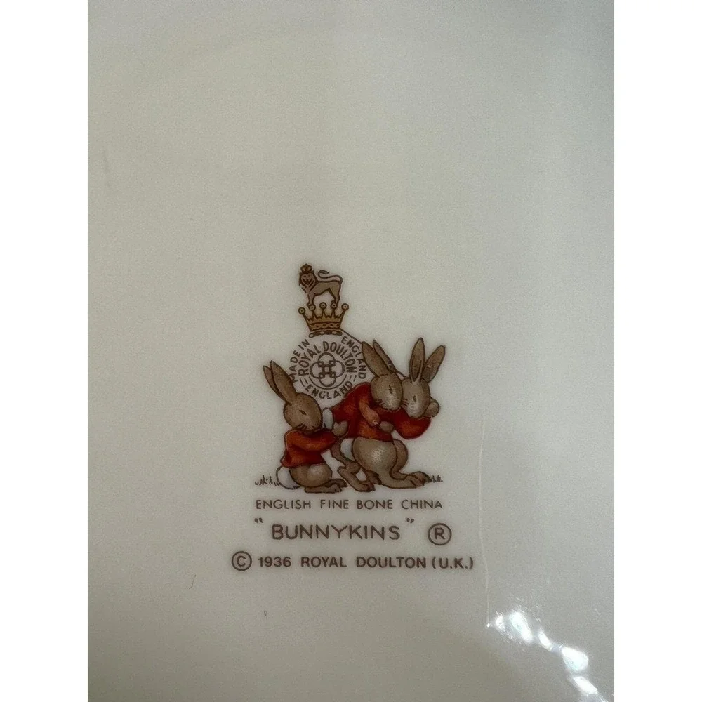 Royal Doulton Bunnykins Fine‎ Bone China Bowl & Mug Set ,1936 Garden Piano Scene